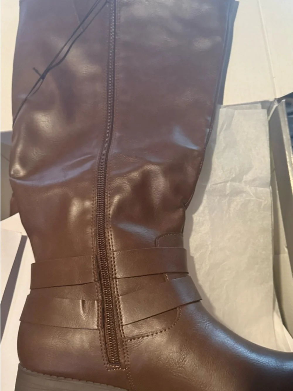 Style & Co. Dark Brown Over-the-Knee Buckle Riding Boots size 9 wide calf